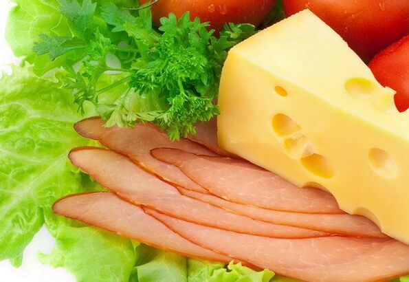 queso, carne y verduras para la dieta Dukan